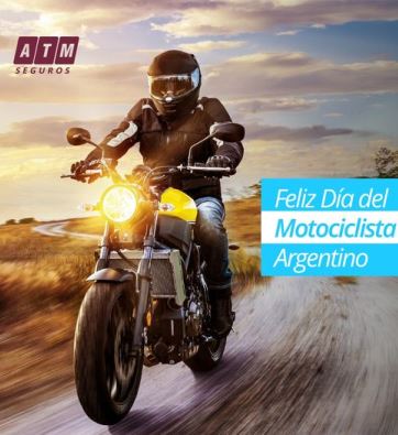 ATM Seguros, compañía número 1 en seguro para motos y en constante crecimiento en el segmento autos, saluda con alegría a todos los motociclistas en su día.